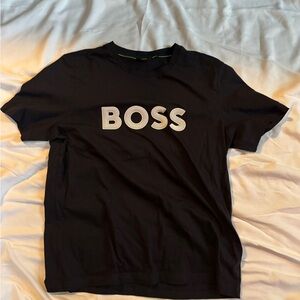 Hugo Boss Chocolate Brown Tee with Lime Accents
